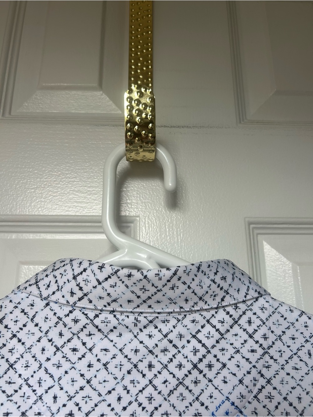 Robert Graham Performance Polo White Blue Black - Picture 3 of 6